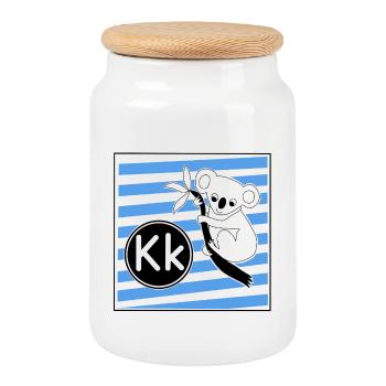 K wie Koala - Keksdose mit Holzdeckel - Weiß - Vorne