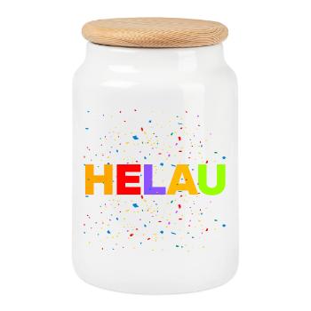 HELAU, CONFETTI EXPLOSION! - Cookie Jar with Wooden Lid - white - Front