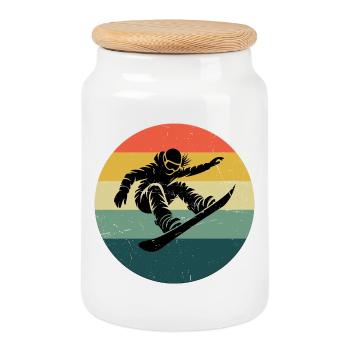 In a nutshell: snowboard for women - Cookie Jar with Wooden Lid - white - Front