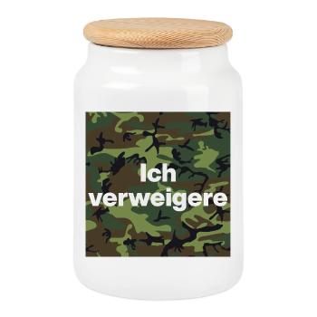 ICH VERWEIGERE DEN DIENST AN DER WAFFE! BUND - Keksdose mit Holzdeckel - Weiß - Vorne