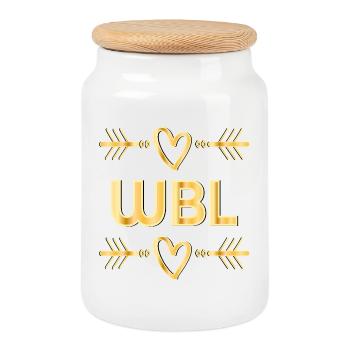 Responsable de quartier WBL Gestionnaire résidentiel - Boîte à biscuits avec couvercle en bois - blanc - Devant