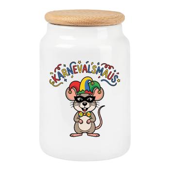 Carnival Mouse Cologne Carnival Mouse - Cookie Jar with Wooden Lid - white - Front