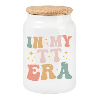 Ma Nouvelle Ère de Super Mamie, tata - Boîte à biscuits avec couvercle en bois - blanc - Devant