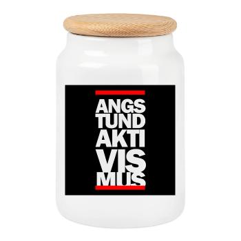 FEAR AND ACTIVISM - Cookie Jar with Wooden Lid - white - Front