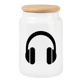 Leidenschaft für Musik – das perfekte Geschenk für Musiker - Keksdose mit Holzdeckel - Weiß - Vorne
