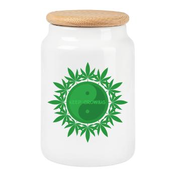 Keep Growing - Keksdose mit Holzdeckel - Weiß - Vorne