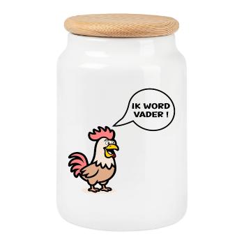 I'm going to be a father - Cookie Jar with Wooden Lid - white - Front