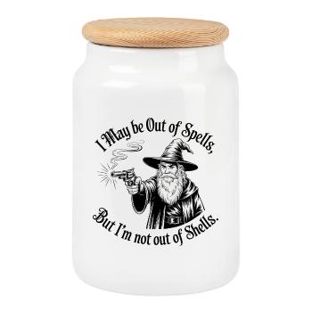 Hors de sorts mais pas de coquilles - Cool Wizard - Boîte à biscuits avec couvercle en bois - blanc - Devant
