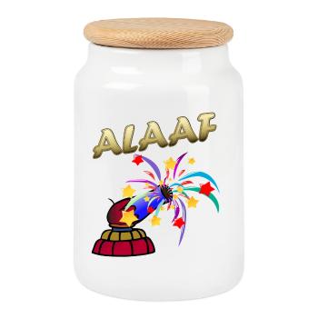 Alaaf Carnival Fireworks Carnival - Cookie Jar with Wooden Lid - white - Front