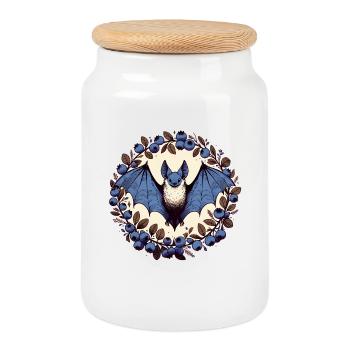 Blue Bat Moonberry Circle - Keksdose mit Holzdeckel - Weiß - Vorne
