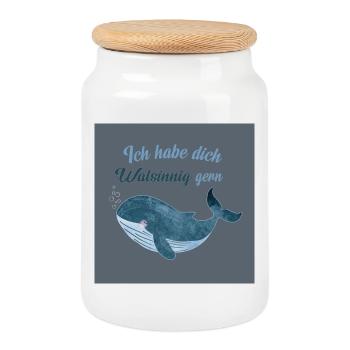 I Love You Walsinnig Poster - Cookie Jar with Wooden Lid - white - Front