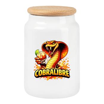 Kobra Cocktail Illustration Cobra Libre - Keksdose mit Holzdeckel - Weiß - Vorne