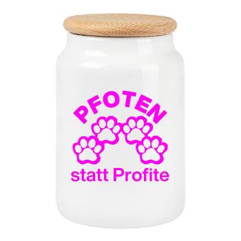 PATTES AU LIEU DE PROFITS, SAUVEZ LES ANIMAUX ! BIEN-ÊTRE ANIMAL - Boîte à biscuits avec couvercle en bois - blanc - Devant
