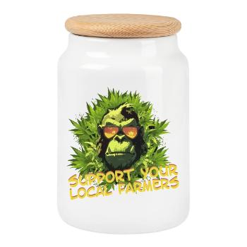 Support your local farmers - Keksdose mit Holzdeckel - Weiß - Vorne