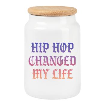 Le Hip Hop a changé ma vie - Boîte à biscuits avec couvercle en bois - blanc - Devant