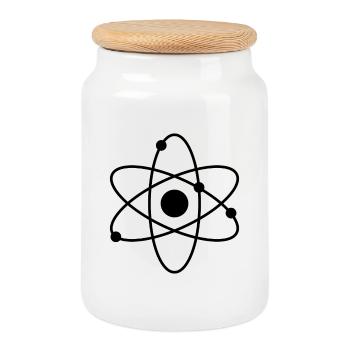Atom - Boîte à biscuits avec couvercle en bois - blanc - Devant