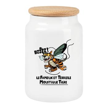 THE FAMOUS TIGER MOSQUITO - Cookie Jar with Wooden Lid - white - Front