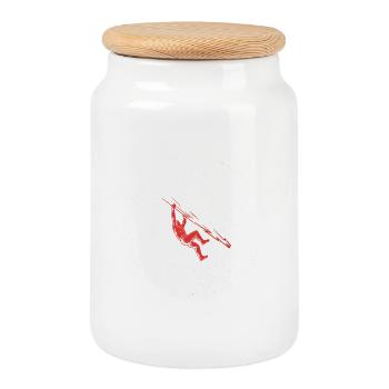 Love Bouldern, hate Fascism - Antifascist Merch - Cookie Jar with Wooden Lid - white - Front
