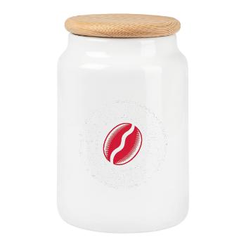 Barista, Barista Antifascista - Produits dérivés antifascistes - Boîte à biscuits avec couvercle en bois - blanc - Devant