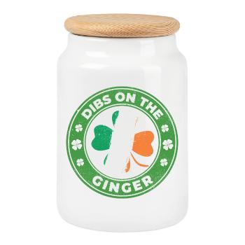 Ich nehme das Ginger St Patrick's Irish - Keksdose mit Holzdeckel - Weiß - Vorne