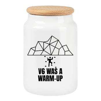 Le V6 était un échauffement – design de bloc - Boîte à biscuits avec couvercle en bois - blanc - Devant