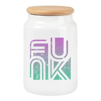 Funk Vintage - Keksdose mit Holzdeckel - Weiß - Vorne