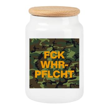 DE WHR-PFL ! MUSTERUNG, MERDE FÉDÉRATION DE CONSCRIPTION - Boîte à biscuits avec couvercle en bois - blanc - Devant