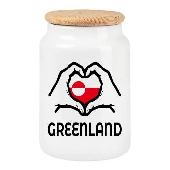 Grönlandisches Liebessymbol - Keksdose mit Holzdeckel - Weiß - Vorne