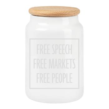 Marché de la liberté d’expression Peuple Libertarian Freedom Logo - Boîte à biscuits avec couvercle en bois - blanc - Devant