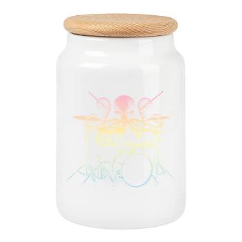 Batterie Batteur Squid - Boîte à biscuits avec couvercle en bois - blanc - Devant