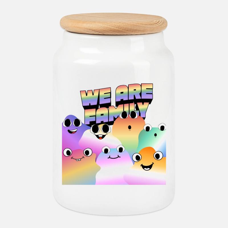 Familie Pride - Keksdose mit Holzdeckel - Weiß