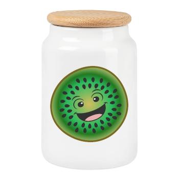 Kiwi Kostüme - Keksdose mit Holzdeckel - Weiß - Vorne