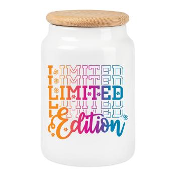 Édition limitée - Boîte à biscuits avec couvercle en bois - blanc - Devant