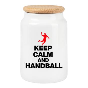 RESTE CALME ET ASTUCE KEMPA ! ALLEMAGNE HANDBALL ROUGE - Boîte à biscuits avec couvercle en bois - blanc - Devant