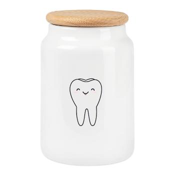 Dessin animé Dent Joyeuse - Boîte à biscuits avec couvercle en bois - blanc - Devant