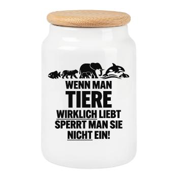 anti ZOO - Keksdose mit Holzdeckel - Weiß - Vorne