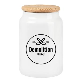 Produits dérivés de hockey démolition - Boîte à biscuits avec couvercle en bois - blanc - Devant