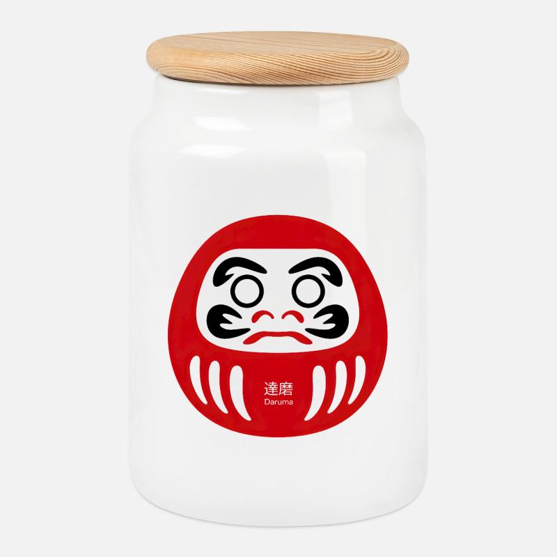 Daruma Focus - Keksdose mit Holzdeckel - Weiß