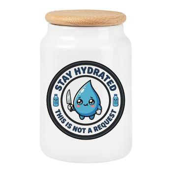 Stay Hydrated mörderisch süß - Keksdose mit Holzdeckel - Weiß - Vorne