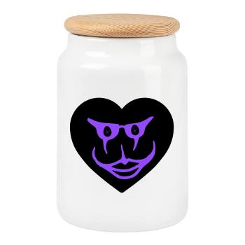 Amour - Boîte à biscuits avec couvercle en bois - blanc - Devant