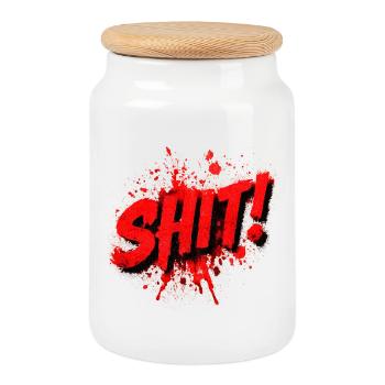 Shit Graffiti Splash - Keksdose mit Holzdeckel - Weiß - Vorne