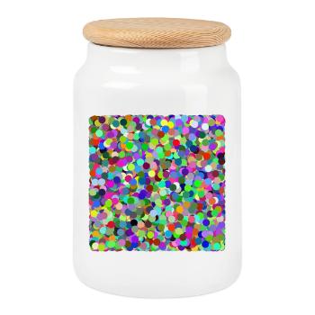 Colorful confetti circles - Cookie Jar with Wooden Lid - white - Front