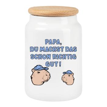 DAD CHILD - FATHER'S DAY CAPYBARA - Cookie Jar with Wooden Lid - white - Front