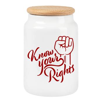 Connaissez vos droits Activisme Justice Liberté - Boîte à biscuits avec couvercle en bois - blanc - Devant