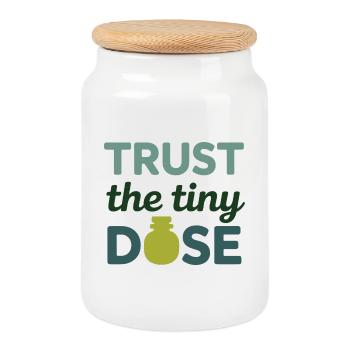 Certified Clinical Micro-Pharmacology Apparel  - Cookie Jar with Wooden Lid - white - Front