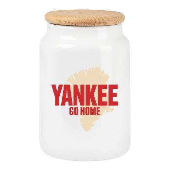 Yankee Go Home - Grönland / Grønland - Keksdose mit Holzdeckel - Weiß - Vorne
