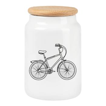 Roue symbolique sportive sportive de sport vélo-sport - Boîte à biscuits avec couvercle en bois - blanc - Devant