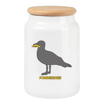 Frites Mouette Voleuse - Gris - Boîte à biscuits avec couvercle en bois - blanc - Devant