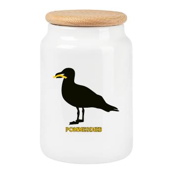 Frites Voleuse de mouette - Noire - Boîte à biscuits avec couvercle en bois - blanc - Devant