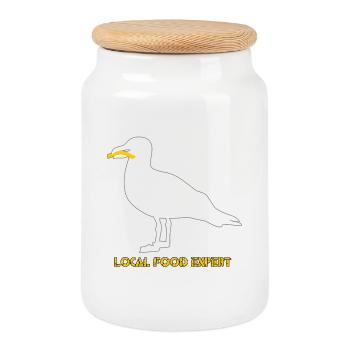 Expert local en cuisine mouette - Blanc - Boîte à biscuits avec couvercle en bois - blanc - Devant